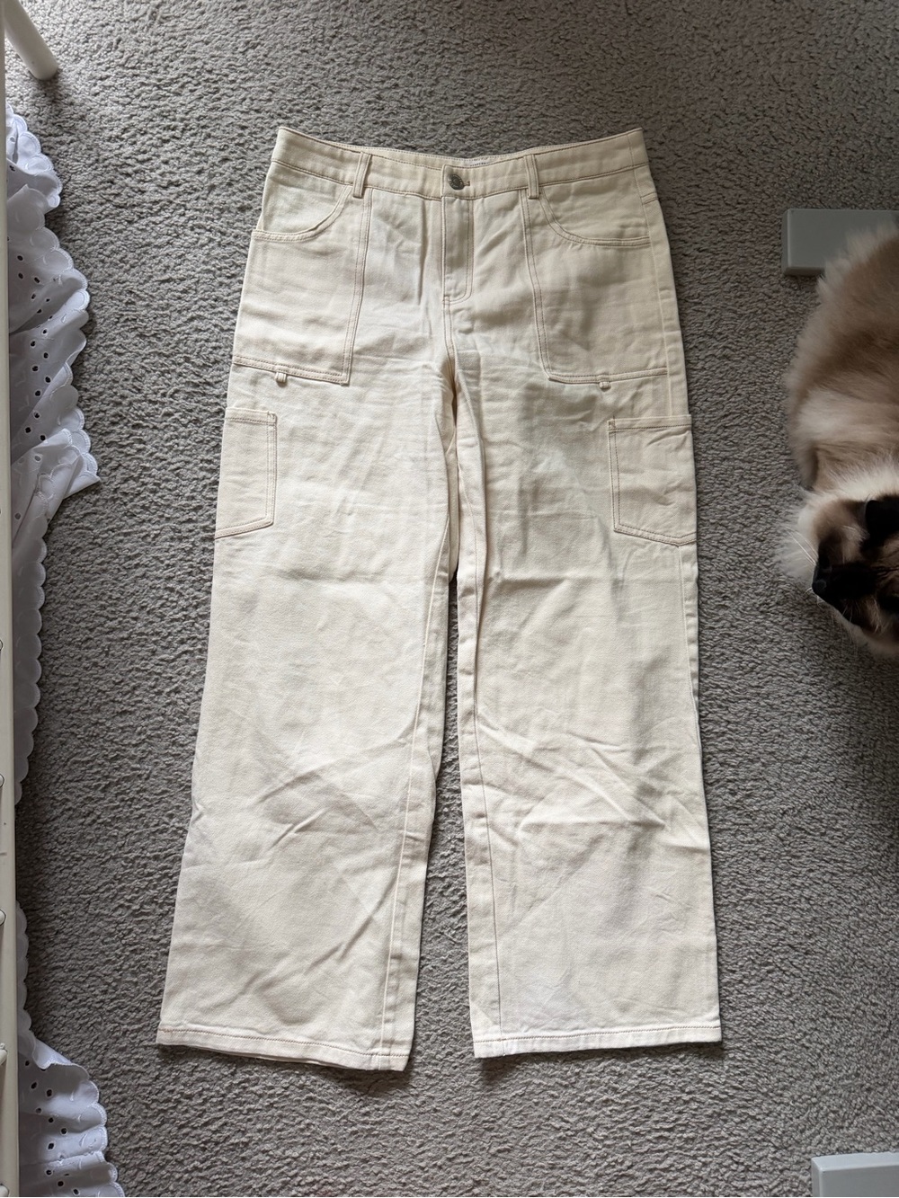 Peppermayo Off-White Casual Trousers
